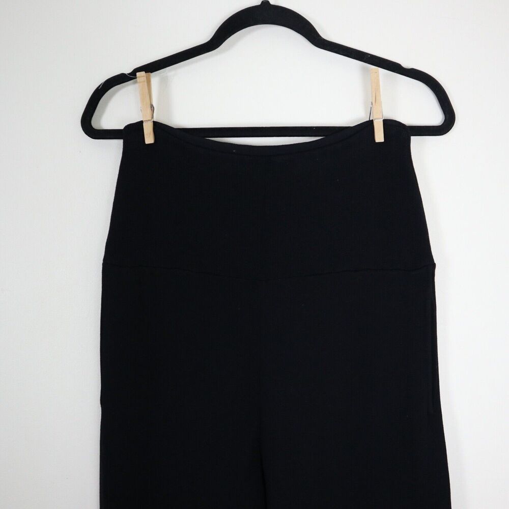 Stella McCartney IT 42 US 6/8 High Rise Compact Knit Wide Leg Crop Pants Black - Picture 2 of 10